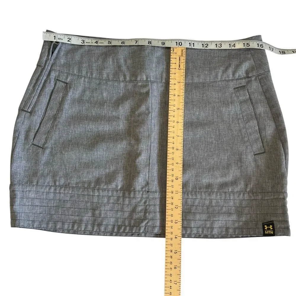 Under Armour MNT Women's Skirt Size 8 Gray Pockets Zip Golf Mini Activewear - Picture 13 of 15